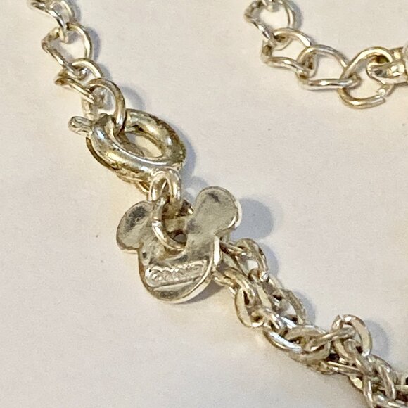 Vintage Disney Mickey Mouse Ears Necklace Initial Letter "H" 17-19" Pink Enamel - Picture 7 of 10